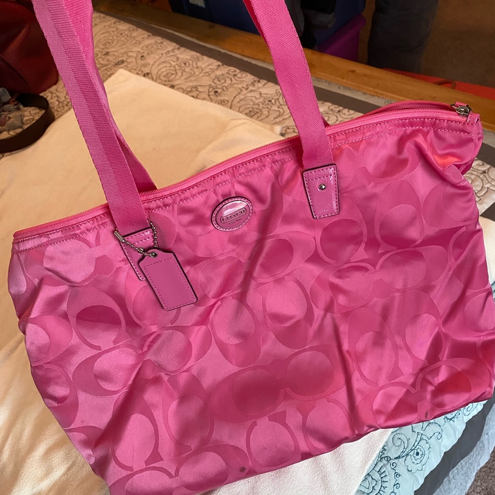 Coach Pink Cosmetic Travel Bag